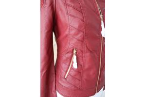 Imitatieleren dames jack, bordeaux, maat S, M of L (nieuw)