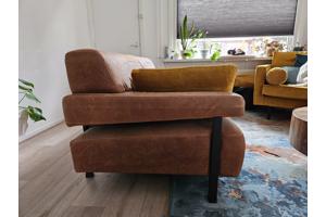 2,5 zits leren bank (cognac)