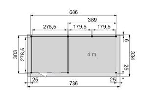 Vuren Topvision Bosuil, 300 x 300 en luifel 400 cm, onbehand