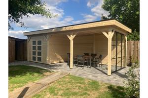 Vuren Topvision Bosuil, 300 x 300 en luifel 400 cm, onbehand