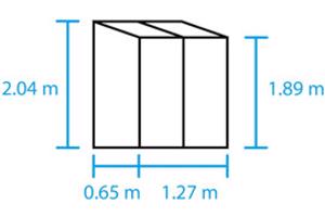 Tuinkas Qube LT 24, zwart, VG 3mm + PC 6 mm