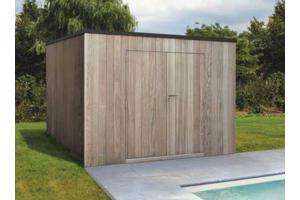 Strak tuinhuis Box-Iroko in diverse standaard maten