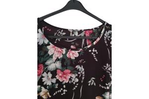 Zomer jurk bloemen zwart groen roze M