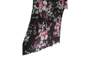 Zomer jurk bloemen zwart groen roze M