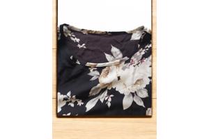 Luchtig shirt bloemen zwart creme L