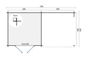 Blokhut - Tuinhuis Chappo | 28 mm | vuren onbehandeld