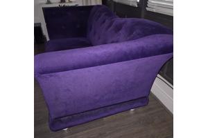 Paars fluwelen 2 zits bank