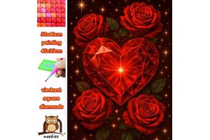 50x40cm Diamond Painting hart rozen (vierkant) nr 13