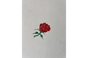1 persoons bed beschilderd met roosjes