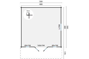 Blokhut - Tuinhuis Emiel | 44 mm | vuren onbehandeld