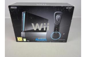 Nintendo Wii (zwart) + Wii sports +  Wii Wild Adventures