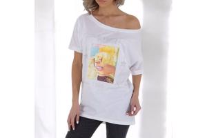 Glo-story t-shirt 1995 wit glamour glitter one size