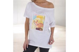 Glo-story t-shirt 1995 wit glamour glitter one size