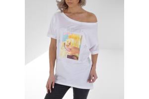 Glo-story t-shirt 1995 wit glamour glitter one size