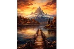 nr 118 Diamond Painting berg landschap 50x40cm (rond)