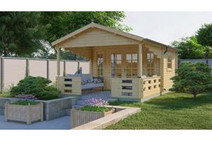 Blokhut - Tuinhuis Sanstrov | 44 mm | vuren onbehandeld