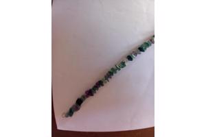 Fluoriet ketting in groen, paars en transparant kleur 60 cm