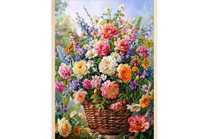 50x40cm Diamond painting mand bloemen (vierkant) nr 31