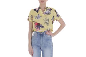 Metrofive bloemen shirt vhals geel XXL/44