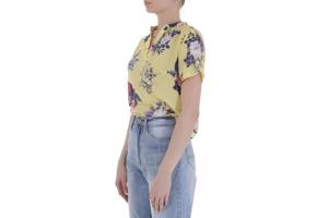 Metrofive bloemen shirt vhals geel XXL/44