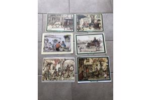 Anton Pieck gladde print tekeningen 6 stuks