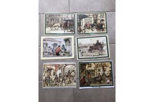 Anton Pieck gladde print tekeningen 6 stuks