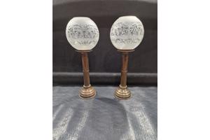 Kaarsen Lamp 40 cm hoog en breed bol diameter 15 cm