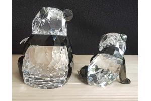 Swarovski Panda Moeder en Baby doos, omdoos en certificaat