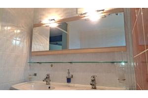 Dubbele wastafel met spiegel 140 cm breed