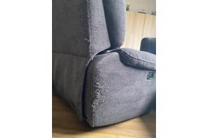 GRIJZE HOEKBANK met 2 uitklapbare relaxdelen bij de buitenste stoelen