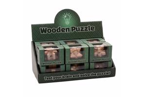 Set van 12 houten IQ puzzels echte hersenkrakers / breinbrek