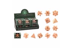 Set van 12 houten IQ puzzels echte hersenkrakers / breinbrek