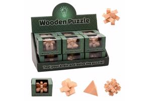 Set van 12 houten IQ puzzels echte hersenkrakers / breinbrek