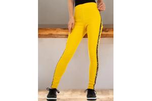 Fashion stevige legging panterprint geel S/M