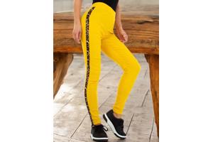 Fashion stevige legging panterprint geel S/M