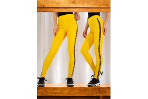 Fashion stevige legging panterprint geel S/M