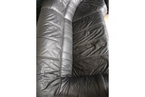 Gratis leren hoekbank - met gebruikssporen