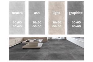 Betonlooktegel flaminia space ash/grafite/light 60x60/30x60