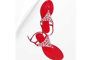 teenslippers strass steentjes rood 37