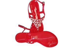 teenslippers strass steentjes rood 37