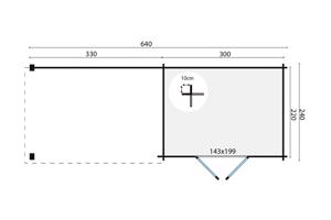 Blokhut - Tuinhuis Maja | 28 mm | vuren onbehandeld