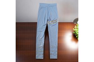 Legging lichtblauw goud glitter S/M