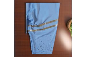 Legging lichtblauw goud glitter S/M