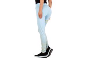 Legging lichtblauw goud glitter S/M