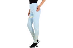 Legging lichtblauw goud glitter S/M