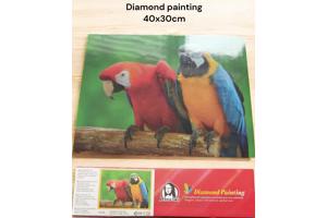 Diamond Painting Pakket - Papegaaien | Ara's - 40x30 cm - Co