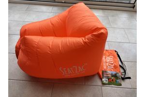 Nieuwe Sunny Orange SeatZac lucht gevuld oranje zitzak