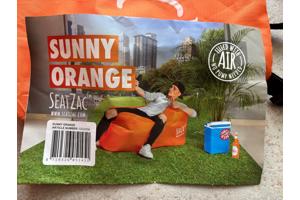 Nieuwe Sunny Orange SeatZac lucht gevuld oranje zitzak