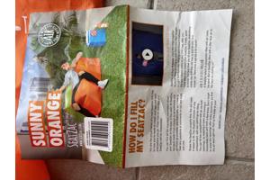 Nieuwe Sunny Orange SeatZac lucht gevuld oranje zitzak
