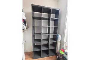 3x Boekenkast/Opbergkast - Grijs - per stuk 225x38x35 cm